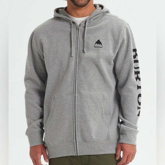 Burton Other - Burton Men's Elite Heather Gray Full Zip Sleeper Sweatshirt Hoodie Sz M